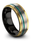 Wedding Rings Female Grey 8mm Grey Tungsten Bands Engraved Couples Rings Step - Charming Jewelers