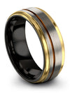 Grey Wedding Ring for Girlfriend and Him Man Engravable Tungsten Bands Lady - Charming Jewelers