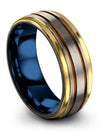 Plain Wedding Ring for Female Ladies Tungsten Wedding Ring Copper Line Buddhism - Charming Jewelers