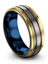 Engagement Bands Promise Ring Tungsten Rings Natural Finish Grey over Gunmetal - Charming Jewelers
