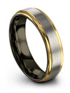 Set of Wedding Band 6mm Line Tungsten Band for Guys Personalized Engagement Guy - Charming Jewelers