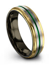 Matching Anniversary Ring Grey Tungsten Wedding Rings Grey Green Guys Bands - Charming Jewelers