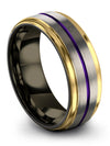 Man Tungsten Anniversary Band One of a Kind Wedding Rings Grey Minimalist Bands - Charming Jewelers