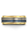 Grey Wedding Tungsten Carbide Grey Blue Rings Engagement Female Ring Grey - Charming Jewelers