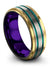 8mm Teal Line Promise Band Engagement Band Tungsten Carbide