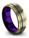 Wedding Band for Couples Tungsten Grey and Green Bands Birthday Ideas - Charming Jewelers