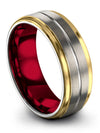 Custom Grey Wedding Ring Tungsten Bands for Woman Custom Plain Band Set - Charming Jewelers