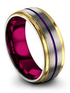 Wedding Rings Set for Girlfriend and Him Grey Purple Exclusive Rings Matching - Charming Jewelers