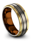 Tungsten Anniversary Ring Sets Guy Grey Bands Tungsten Grey and Gunmetal 8mm - Charming Jewelers