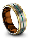Grey Teal Wedding Bands Tungsten Carbide Grey Rings Grey Love Bands for Guys - Charming Jewelers