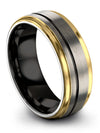 Grey Plated Wedding Band for Lady Tungsten Judaism Ring for Guys Grey and Black - Charming Jewelers
