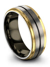 Men&#39;s and Ladies Wedding Rings 8mm Man Tungsten Rings Grey
