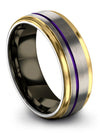 Set Promise Rings Tungsten Ring for Male 8mm Fiance and Her Matching Band - Charming Jewelers