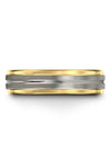 Men Wedding Ring Tungsten Grey and Grey Men&#39;s Wedding Ring Tungsten 6mm - Charming Jewelers