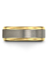 Wedding Rings Band Mens Tungsten Ring for Female Engagement Solid Grey Rings - Charming Jewelers