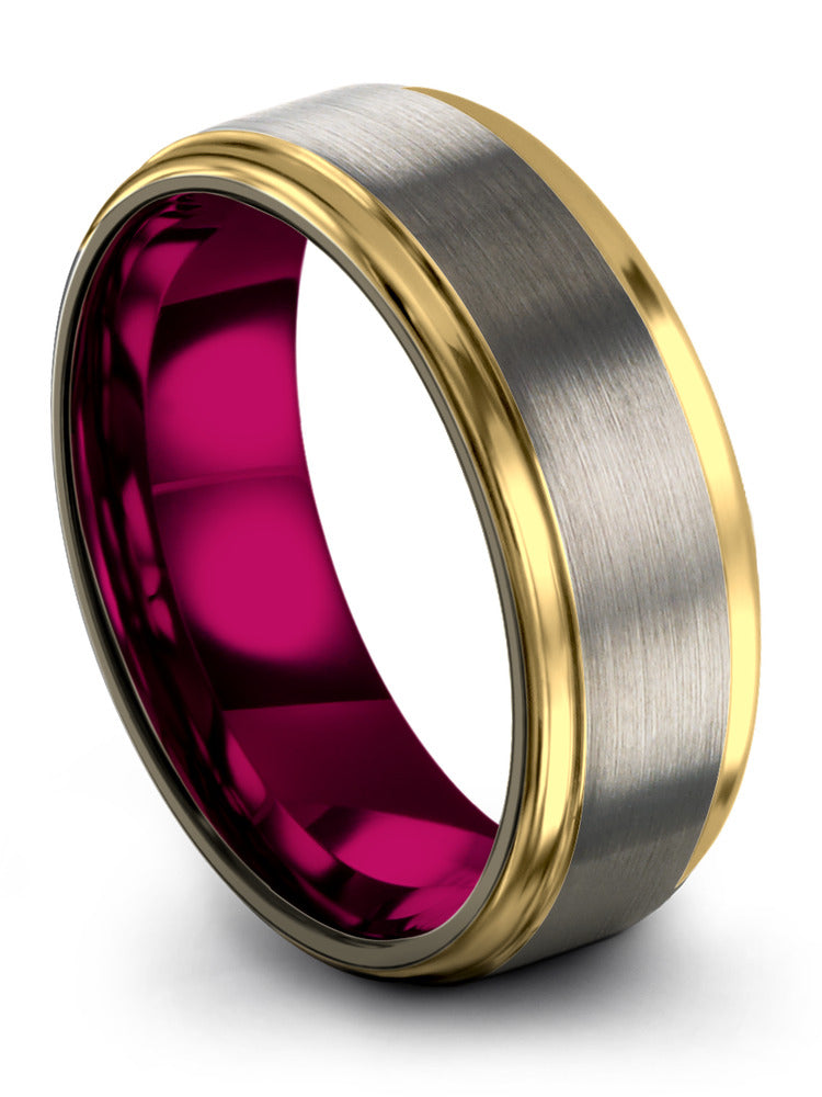 Guys Grey Tungsten Carbide Wedding Rings Engagement Woman