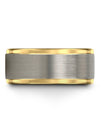 Men&#39;s Wedding Band 10mm Woman Tungsten Wedding Bands Grey Plated Male 10mm Grey - Charming Jewelers