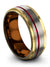 8mm Red Line Bands for Couples Tungsten Men Ring