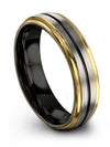 Grey Wedding Bands for Woman&#39;s 6mm Brushed Grey Tungsten Bands for Guys Grey - Charming Jewelers