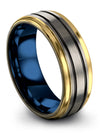 Carbide Tungsten Promise Rings Tungsten Wedding Band Womans Grey Mid Bands 5th - Charming Jewelers