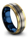 Man Tungsten Grey Wedding Rings Rare Wedding Ring Middle Finger Band for Female - Charming Jewelers
