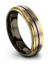 Personalized Wedding Bands Wife and Him Tungsten Copper Line Bands Lady Band - Charming Jewelers