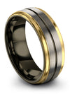 Grey Metal Wedding Rings for Man Tungsten Bands for Man and Men&#39;s Matching Grey - Charming Jewelers