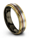 His and Husband Wedding Rings Grey Copper Tungsten Band for Womans Grey Metal - Charming Jewelers