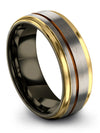 Wedding Bands Sets Fiance and Fiance Lady Wedding Ring Tungsten Grey Copper - Charming Jewelers