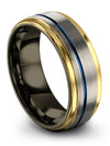 Grey Wedding Ring for Girlfriend Mens Engravable Tungsten