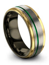 Grey Two Tone Wedding Ring Lady Bands Tungsten Engraved Matching Professor Band - Charming Jewelers