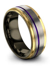 8mm Grey Purple Anniversary Band for Female Nice Wedding Bands Promise Rings - Charming Jewelers