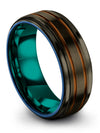 Wedding Rings for Female Gunmetal Tungsten Wedding Band Rings Mens Gunmetal 8mm - Charming Jewelers