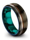 Wedding and Engagement Ladies Ring for Mens Gunmetal Tungsten Band for Guy - Charming Jewelers