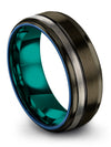 Tungsten Ring Anniversary Band Tungsten Gunmetal Guys Couples Promise Ring - Charming Jewelers