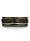 Gunmetal 8mm Wedding Band Tungsten Rings for Men Brushed Ring for Couples - Charming Jewelers