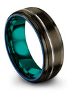 Pure Gunmetal Wedding Band Awesome Tungsten Rings 8mm Gunmetal Ring for Ladies - Charming Jewelers