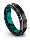 Gunmetal Purple Husband and Him Promise Rings Sets Mens Engagement Bands - Charming Jewelers
