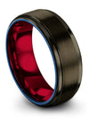 Man Middle Finger Bands Tungsten Carbide Gunmetal Band for Guys Christmas - Charming Jewelers