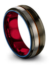Gunmetal Wedding Band Sets His and Him 8mm Gunmetal Tungsten Male Wedding Rings - Charming Jewelers
