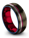 Rings Set for Girlfriend Gunmetal Plated Wedding Band Set for Boyfriend - Charming Jewelers