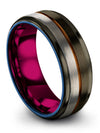 Solid Gunmetal Wedding Bands Brushed Tungsten Rings Couples Engagement Lady - Charming Jewelers