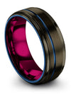 Womans Gunmetal Wedding Ring Tungsten Fancy Band Minimalist Rings for Lady - Charming Jewelers
