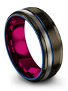 Wedding Bands for Couple Gunmetal Ring Tungsten Engagement Guy Ring Sets Him - Charming Jewelers