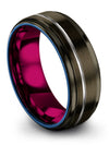 Gunmetal Matte Promise Band Male Matching Wedding Band for Couples Tungsten - Charming Jewelers