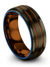 Male Wedding Ring Gunmetal I Love You Tungsten Engrave Rings for Ladies Woman - Charming Jewelers