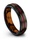 Wedding Ring Set for Girlfriend Tungsten Rings for Men&#39;s Matte Finish Gunmetal - Charming Jewelers
