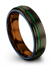 Wedding Band for His 6mm Female Tungsten Wedding Ring Gunmetal Green 6mm Ring - Charming Jewelers