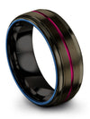 Dainty Promise Band Tungsten and Gunmetal Rings for Ladies Gunmetal Ring Plain - Charming Jewelers