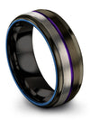 Brushed Men&#39;s Wedding Bands Tungsten Carbide Wedding Rings Set Promise Bands - Charming Jewelers